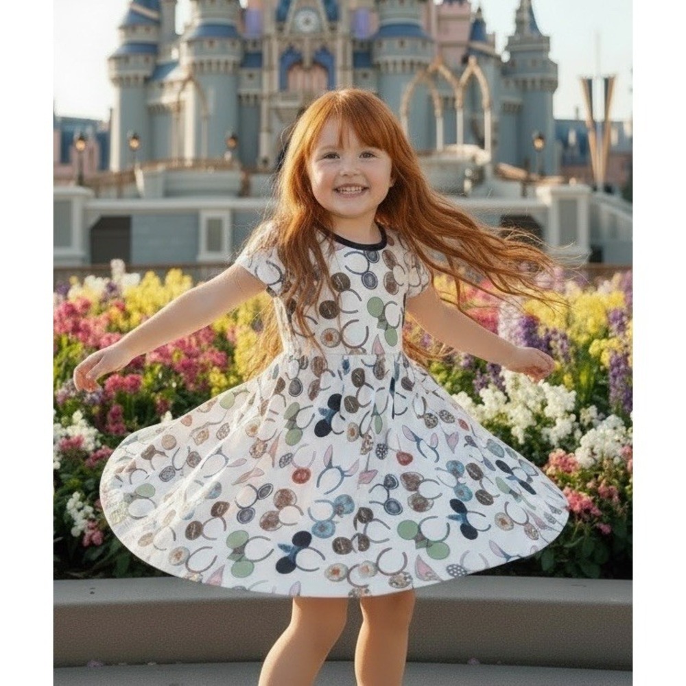 New Bamboo Girls Dress Disney Park Mickey EARS Summer Size 3 3T FULL Twirl Swing
